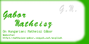gabor matheisz business card